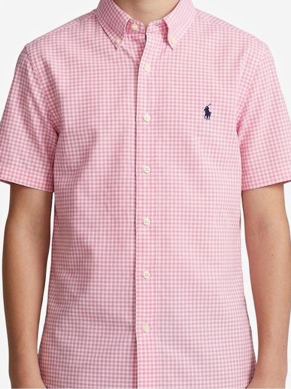 Polo Ralph Lauren Boys Pink & White Gingham Short-Sleeve Button-Down